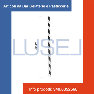 a3  PZ 300 CANNUCCE BIODEGRADABILI CARTA NERE A SPIRALE CM 20 PER GRANITE COCKTAIL